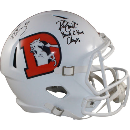 Ed McCaffrey & Rod Smith Signed Denver Broncos Full Size Alternate Helmet