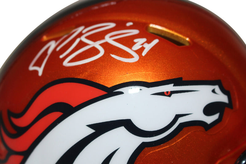 Champ Bailey Signed Denver Broncos Riddell Flash Alternate Mini Helmet Beckett