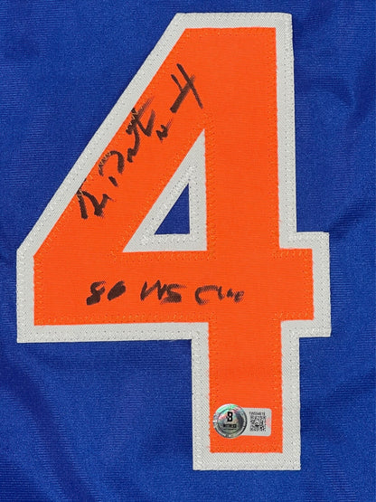 Lenny Dykstra Signed New York Mets Custom Jersey (86 WSC) - Beckett