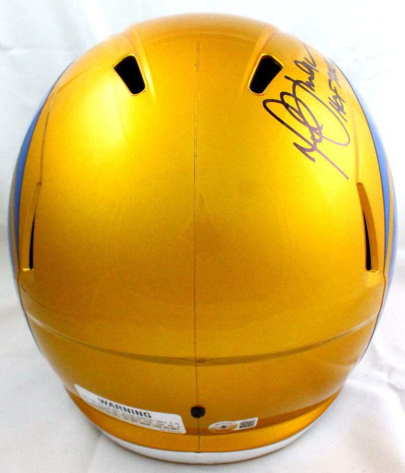 Marshall Faulk Signed Rams Full Size Flash Speed Helmet w/ 3 Inscriptions