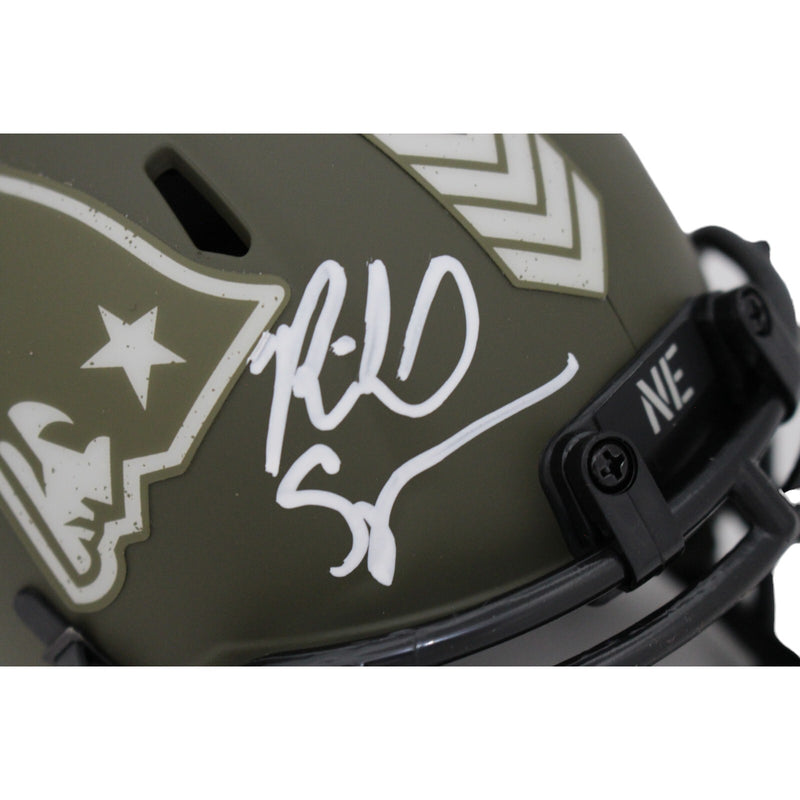 Richard Seymour Signed New England Patriots 2022 Salute to Service Mini Helmet