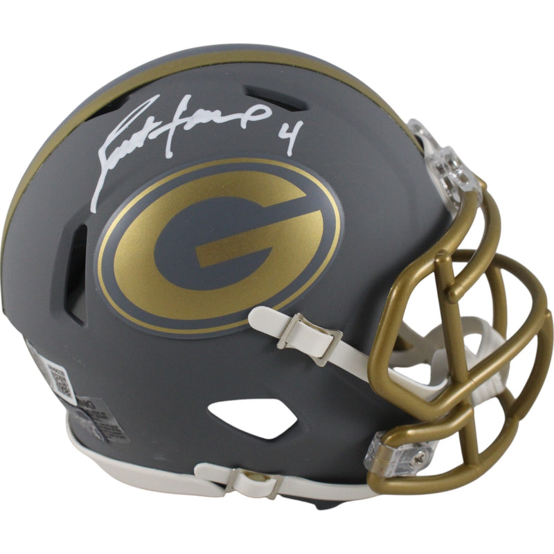 Brett Favre Autographed Green Bay Packers Slate Mini Helmet