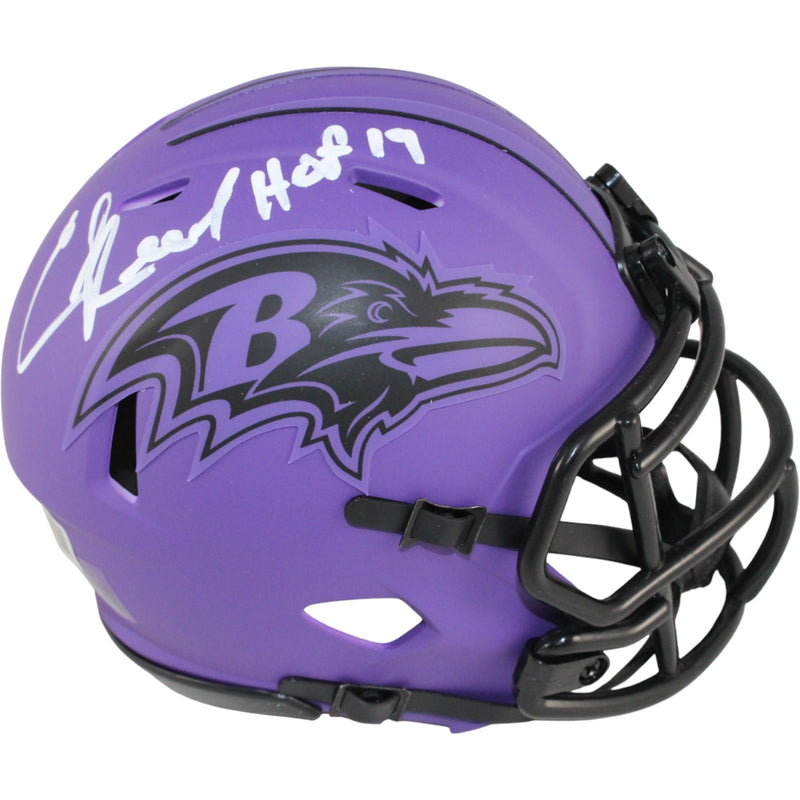 Ed Reed Signed Baltimore Ravens Rave Mini Helmet (BAS COA)