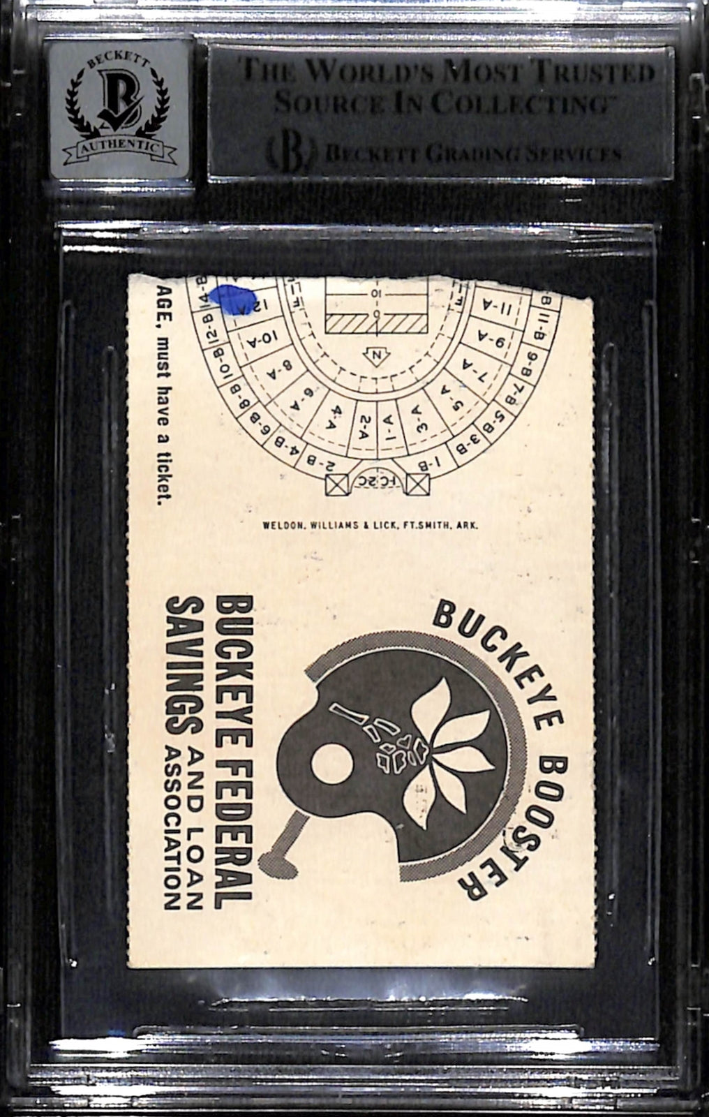 Randy Gradishar Signed Ohio State Buckeyes 11/24/73 Ticket Stub BAS Slab