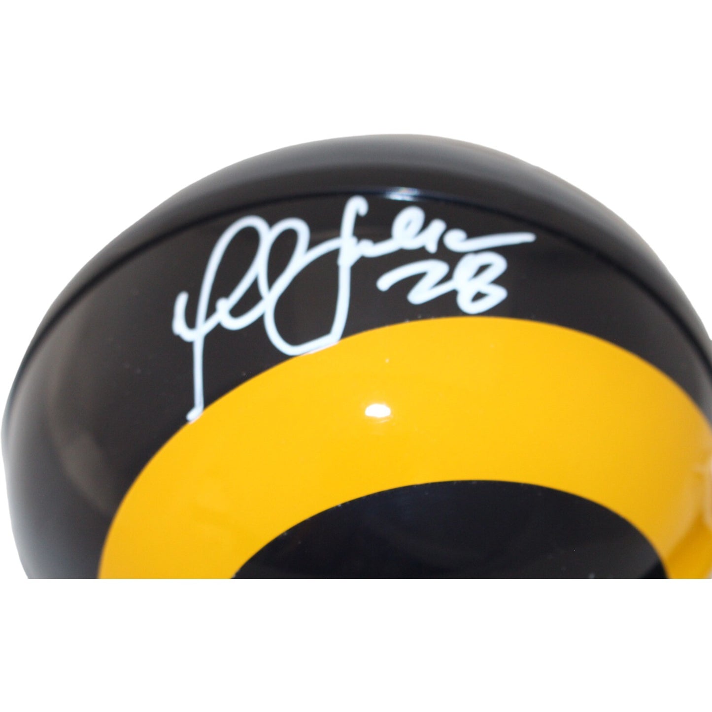 Marshall Faulk Signed Los Angeles Rams Throwback Mini Helmet Beckett