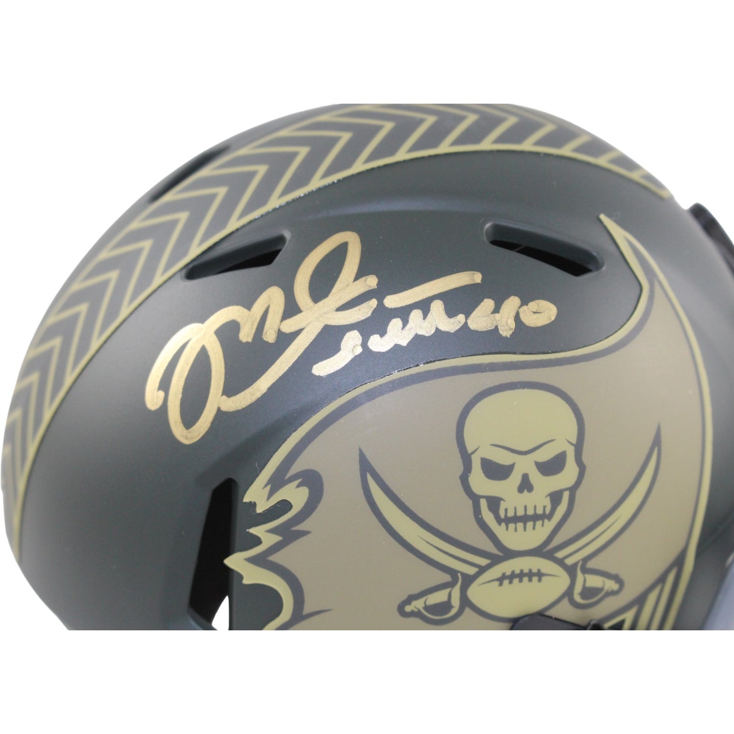 Mike Alstott Tampa Bay Buccaneers 2025 Salute to Service Mini Helmet BAS
