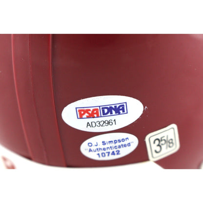 O.J. Simpson Signed USC Trojans VSR4 Mini Helmet (Heisman 68) PSA