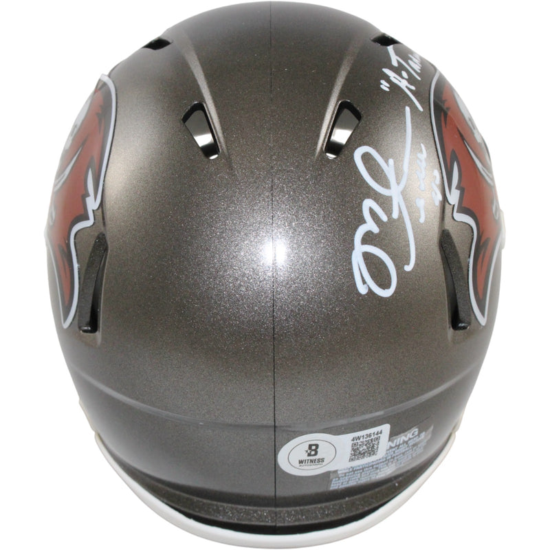 Mike Alstott Signed Tampa Bay Buccaneers Throwback Mini Helmet (A Train)