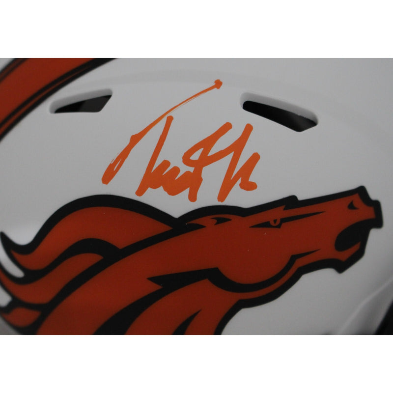 Troy Franklin Denver Broncos Autographed Lunar Mini Helmet