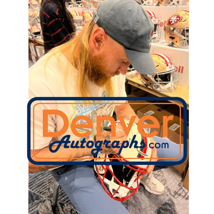 Brock Purdy & George Kittle Signed San Francisco 49ers Retro Speedflex Helmet