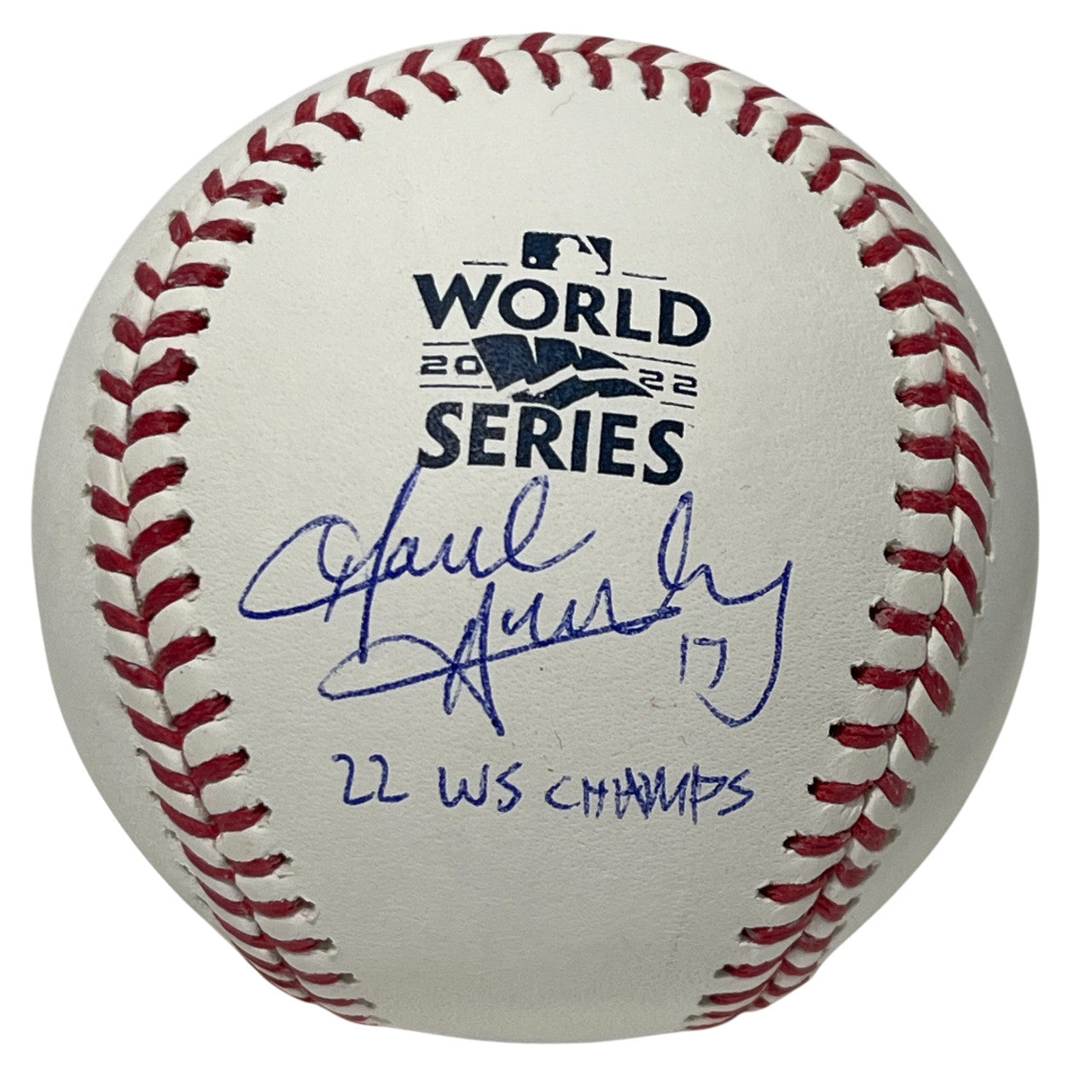 David Hensley Signed 2022 World Series Baseball "22 WS Champs" PSA