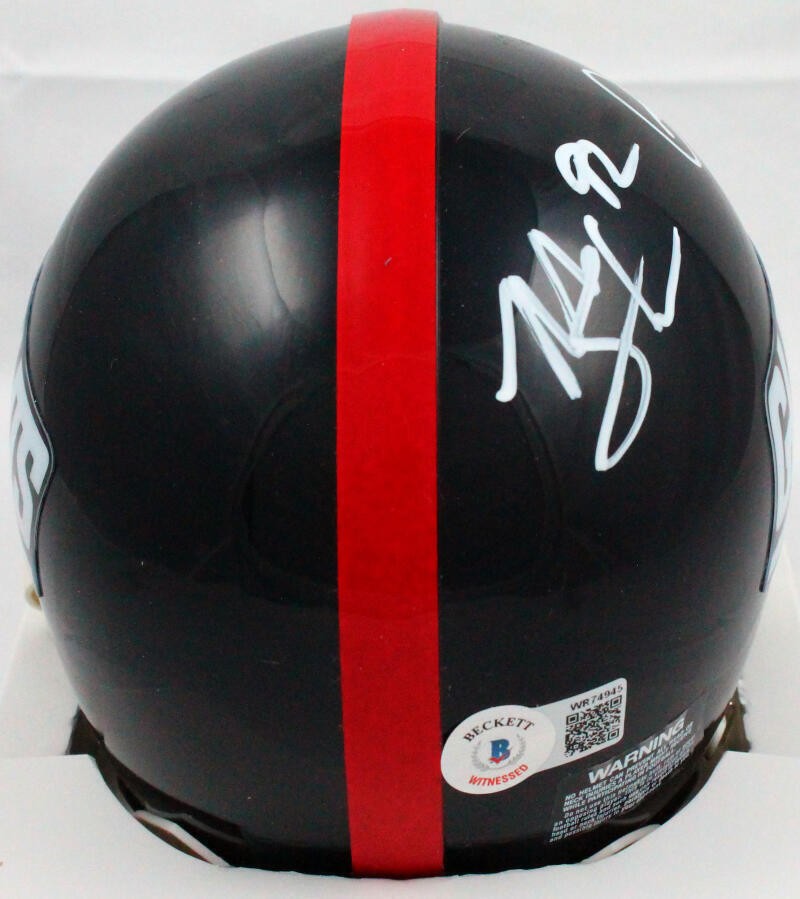 Michael Strahan & Lawrence Taylor Signed NY Giants Throwback Mini Helmet