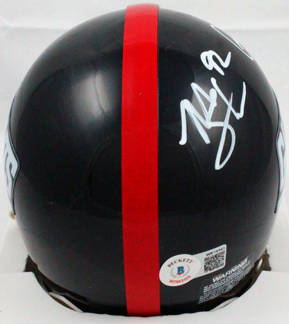 Michael Strahan & Lawrence Taylor Signed NY Giants Throwback Mini Helmet
