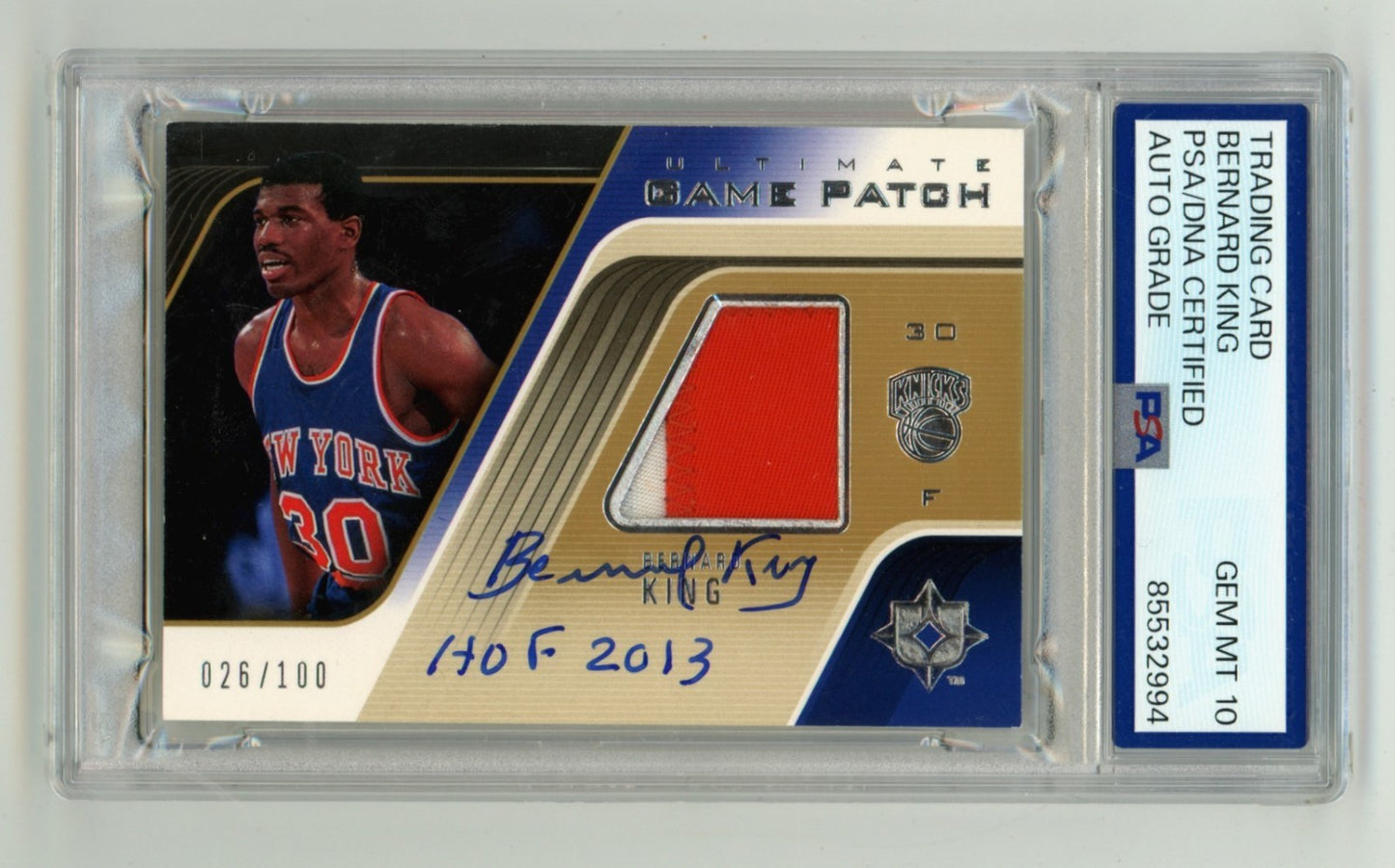 Bernard King Signed 2004-05 UD Ultimate Collection Game Patch Card /100
