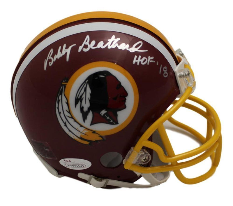 Bobby Beathard Washington Redskins Signed Mini Helmet HOF Inscription JSA