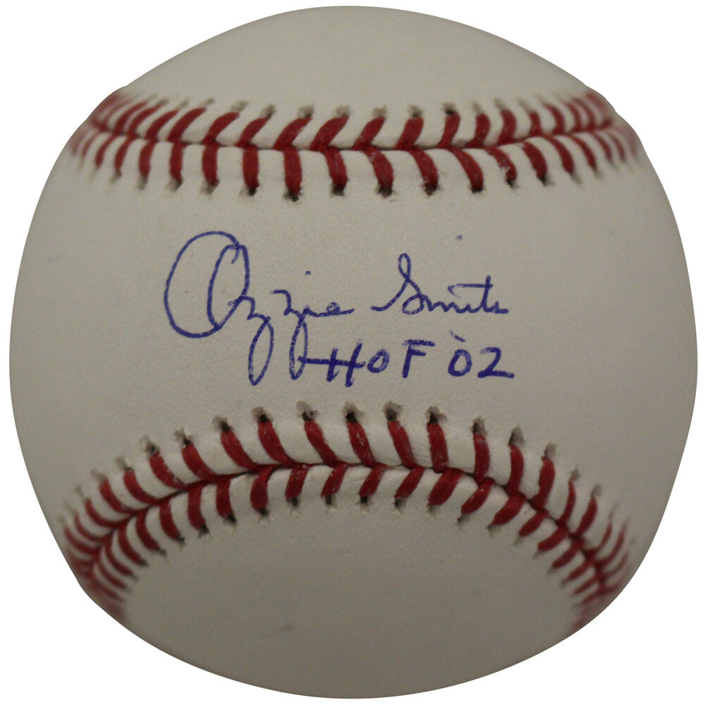 Ozzie Smith St. Louis Cardinals Autographed Baseball with HOF Inscription
