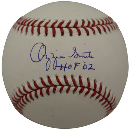 Ozzie Smith St. Louis Cardinals Autographed Baseball with HOF Inscription