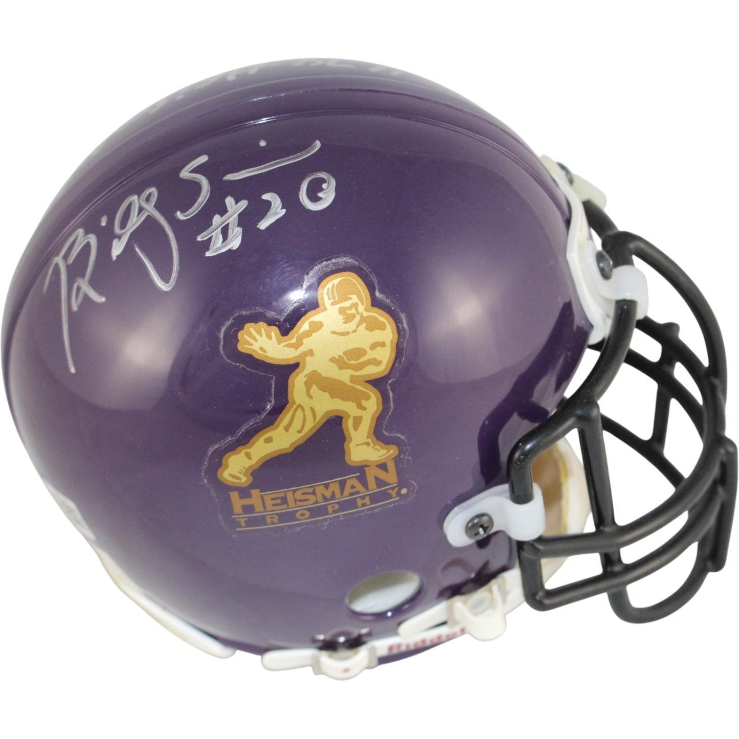 Billy Simms Signed Heisman Purple Mini Helmet (BAS COA)