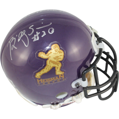 Billy Simms Signed Heisman Purple Mini Helmet (BAS COA)