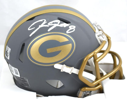 Josh Jacobs Autographed Green Bay Packers Slate Speed Mini Helmet