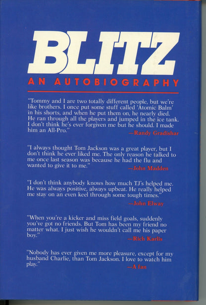Tom Jackson Signed Denver Broncos Blitz Autobiography Book (BAS COA)