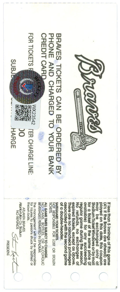 Deion Sanders Autographed Atlanta Braves Ticket Stub (5/17/1994) BAS