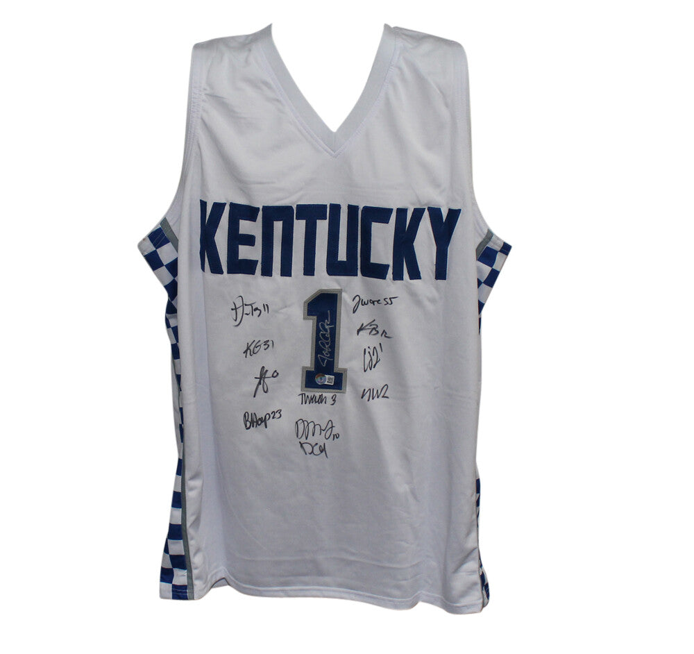 John Calipari & 2021 Kentucky Wildcats Multi-Signed Custom Jersey (12 Sigs)
