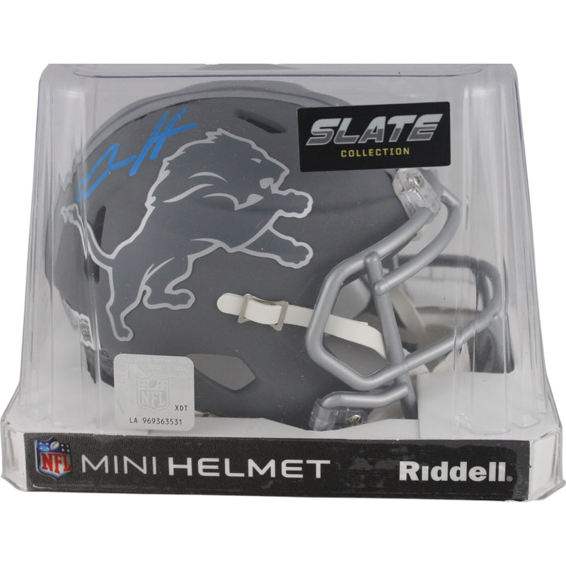Aidan Hutchinson Detroit Lions Autographed Slate Speed Mini Helmet
