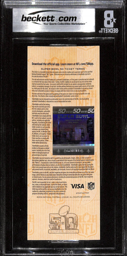 Von Miller Autographed Denver Broncos Super Bowl 50 Ticket Stub SB MVP