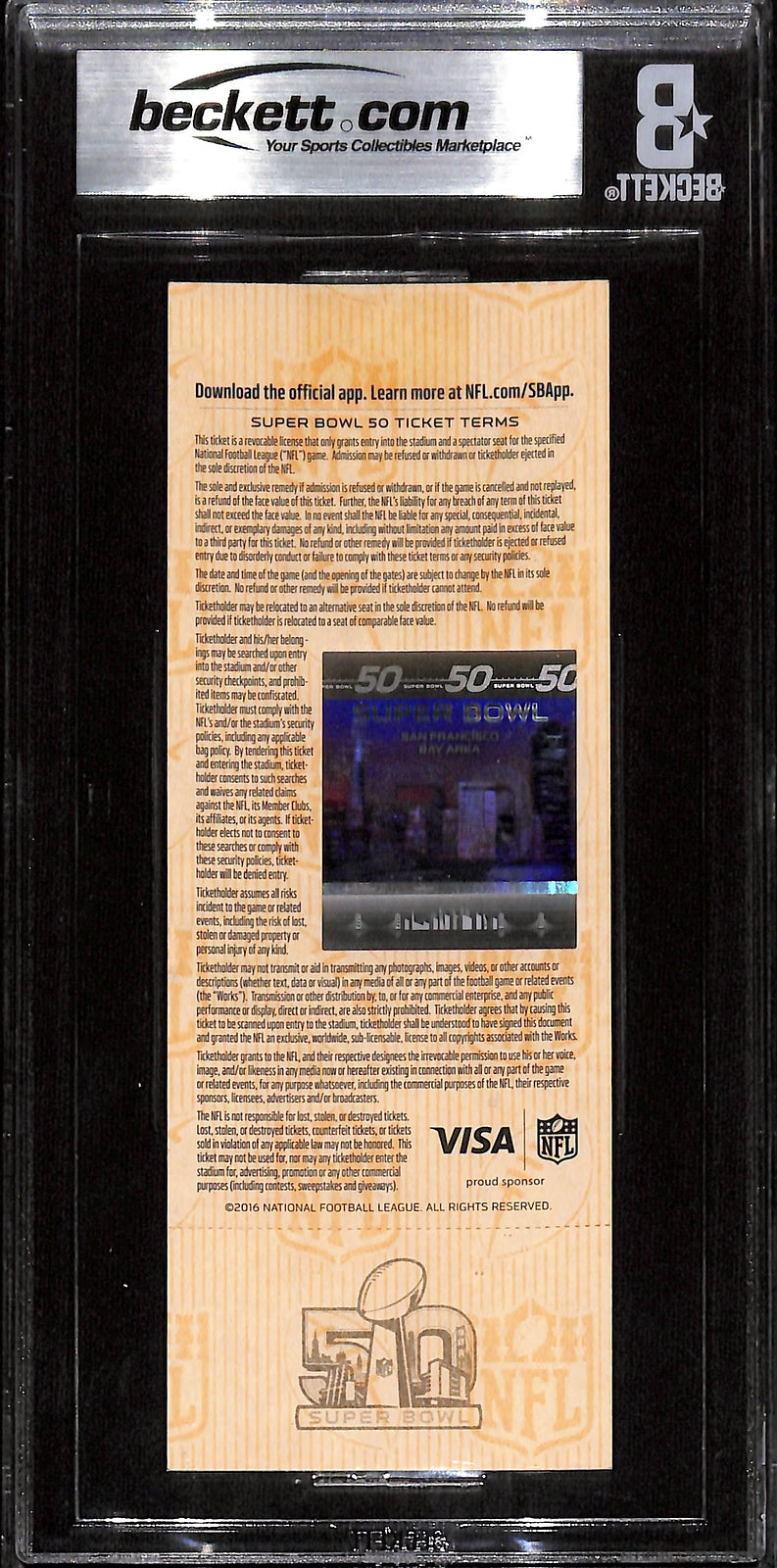 Von Miller Autographed Denver Broncos Super Bowl 50 Ticket Stub SB MVP