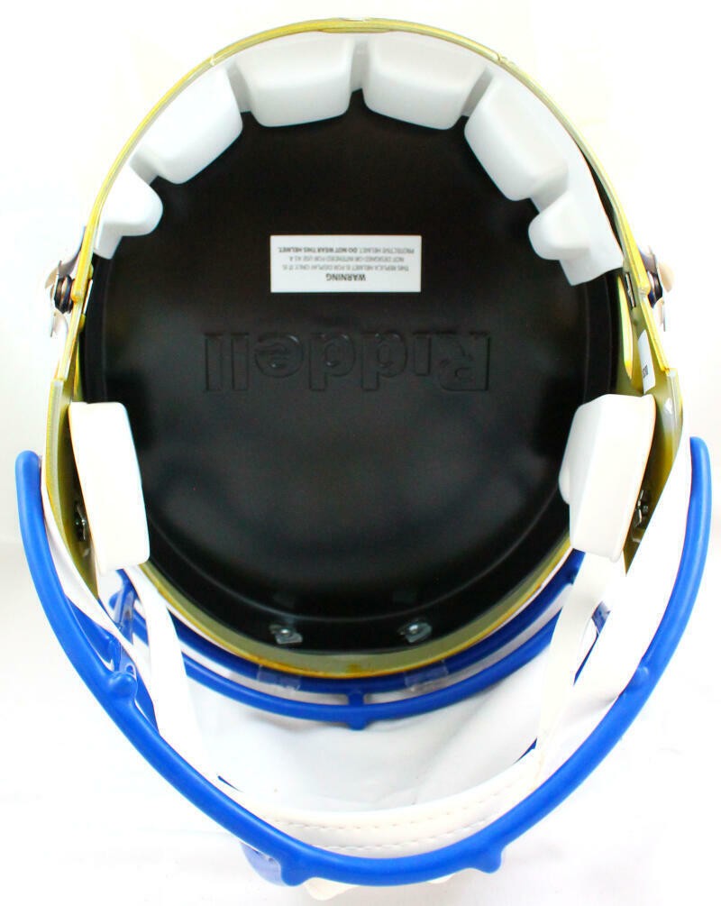 Marshall Faulk Signed Rams Full Size Flash Speed Helmet w/ 3 Inscriptions