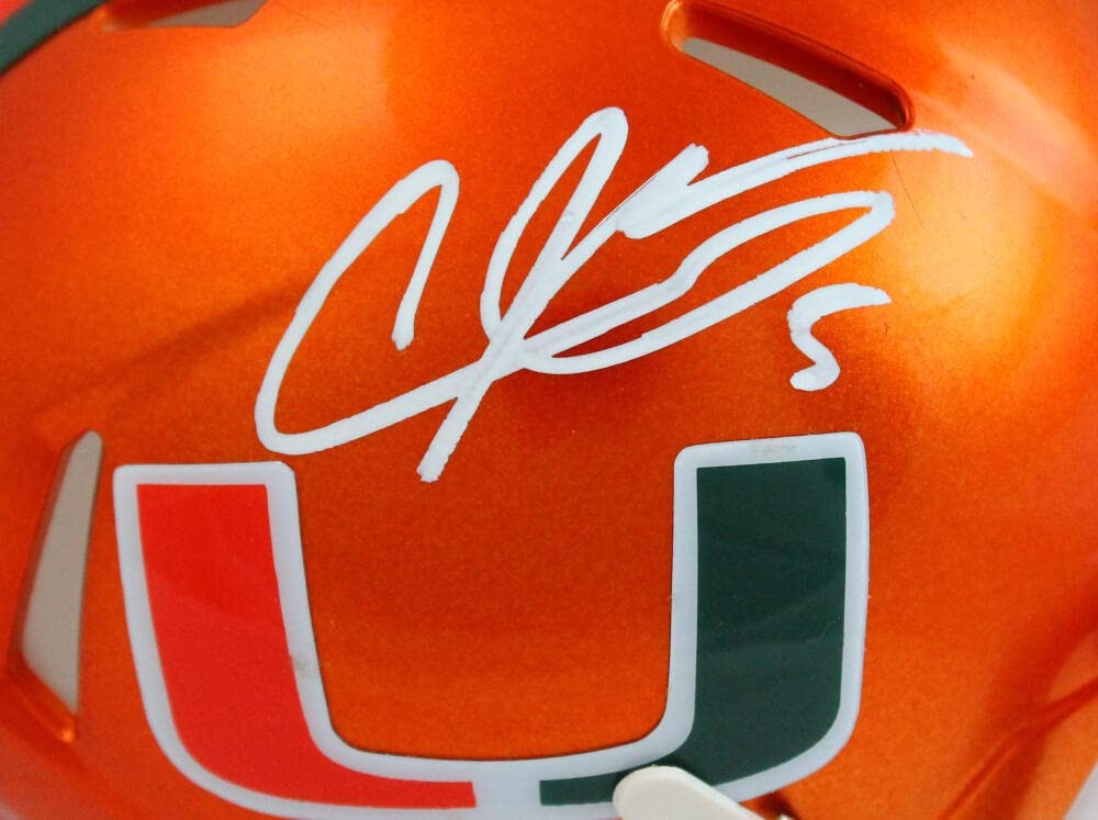 Andre Johnson Signed Miami Hurricanes Flash Speed Mini Helmet
