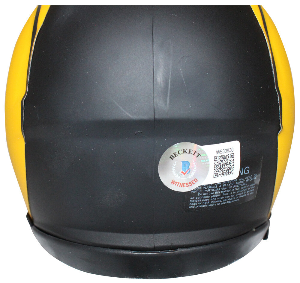 Marshall Faulk Signed Los Angeles Rams Eclipse Mini Helmet Beckett BAS
