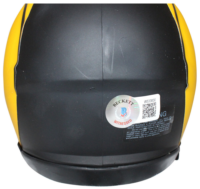 Marshall Faulk Signed Los Angeles Rams Eclipse Mini Helmet Beckett BAS