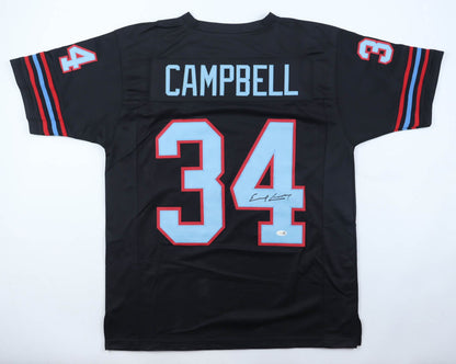 Earl Campbell Signed Houston Oilers Black Custom Jersey