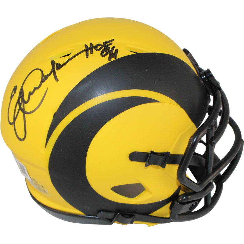 Eric Dickerson Signed Los Angeles Rams Rave Speed Mini Helmet (Beckett COA)