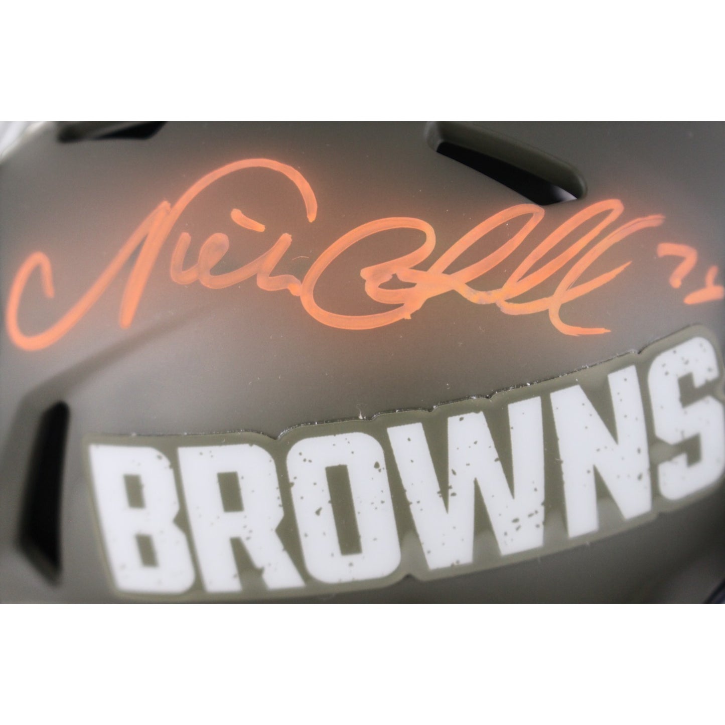 Nick Chubb Cleveland Browns Autographed 2022 Salute to Service Mini Helmet