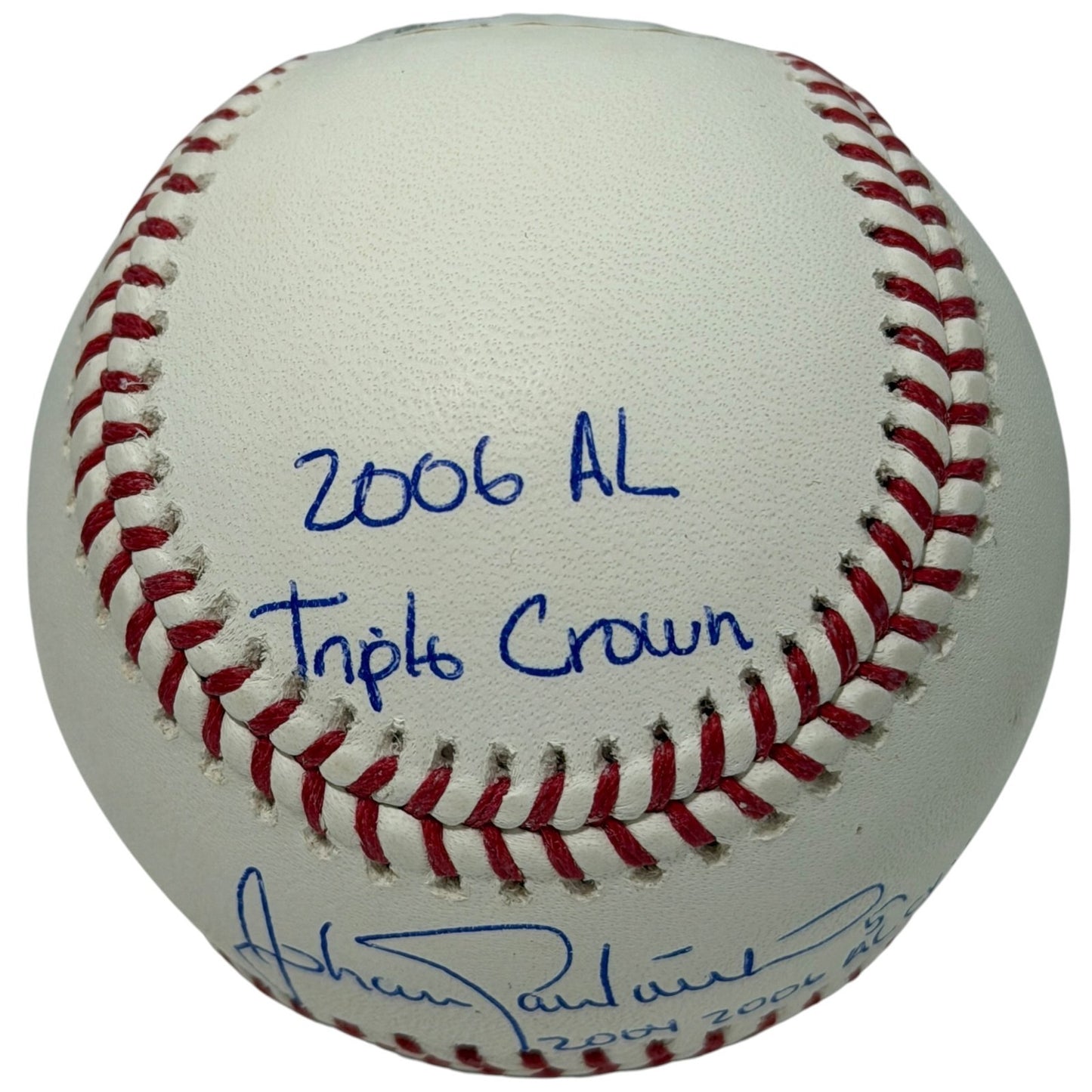 Johan Santana Signed New York Mets Official MLB Baseball 4 Stat Inscriptions