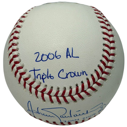 Johan Santana Signed New York Mets Official MLB Baseball 4 Stat Inscriptions