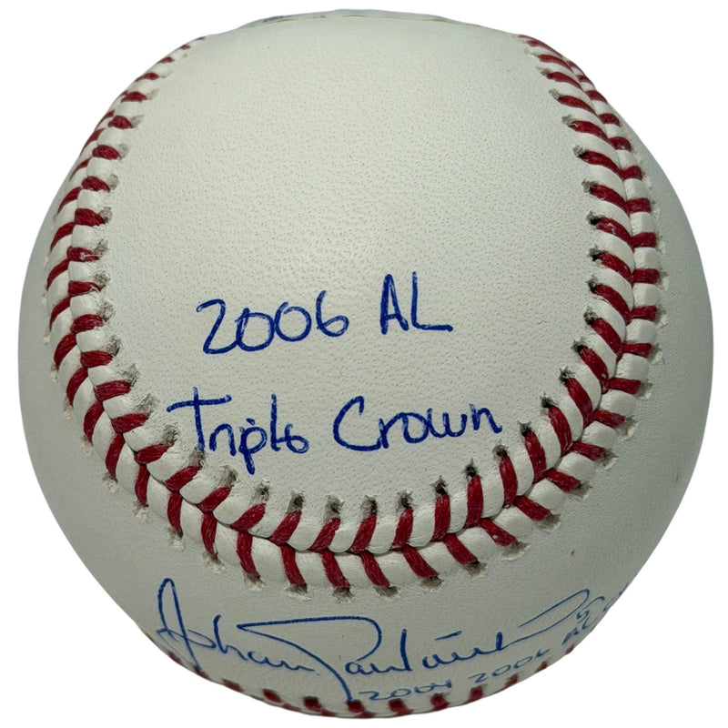 Johan Santana Signed New York Mets Official MLB Baseball 4 Stat Inscriptions