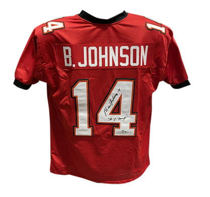 Brad Johnson Signed Tampa Bay Buccaneers Red Pro Style Jersey SB 37 Champs