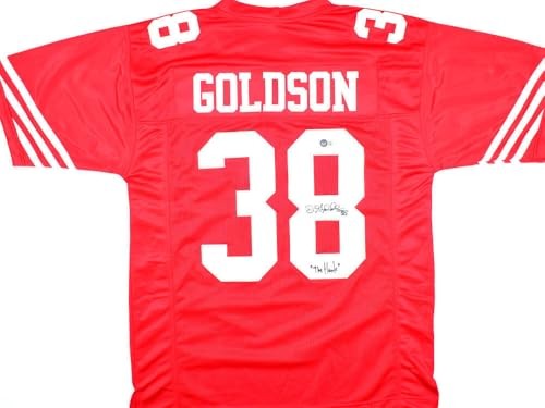 Dashon Goldson Signed Red Custom Jersey with "The Hawk" Inscription