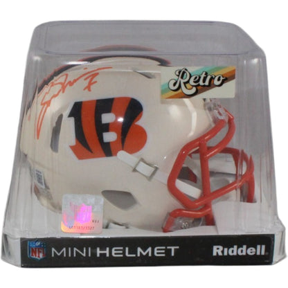Boomer Esiason Autographed Cincinnati Bengals Retro Mini Helmet