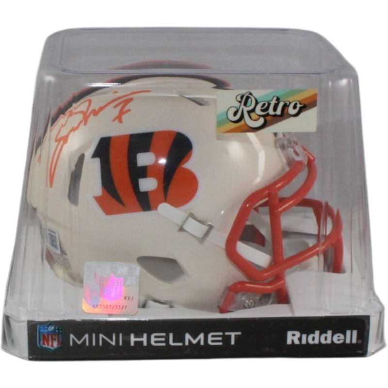 Boomer Esiason Autographed Cincinnati Bengals Retro Mini Helmet