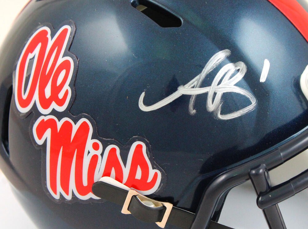 A.J. Brown Signed Ole Miss Rebels Speed Mini Helmet