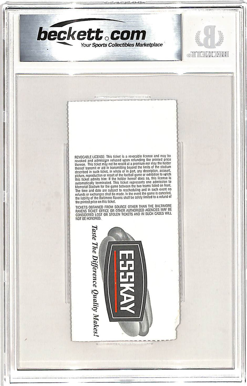 Ray Lewis Signed Baltimore Ravens Ticket Stub - Beckett Slabbed (1996)
