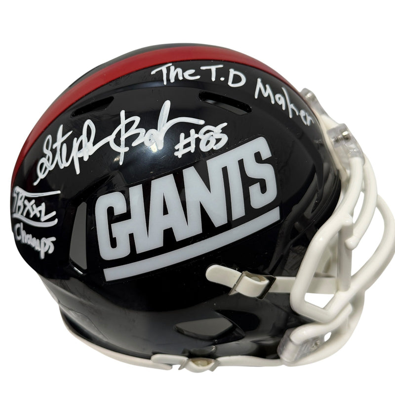 Stephen Baker Signed New York Giants Throwback Mini Helmet (JSA COA)