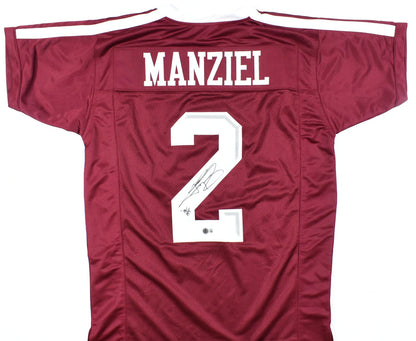 Johnny Manziel Autographed Maroon Custom Jersey - '12 Heisman Inscribed