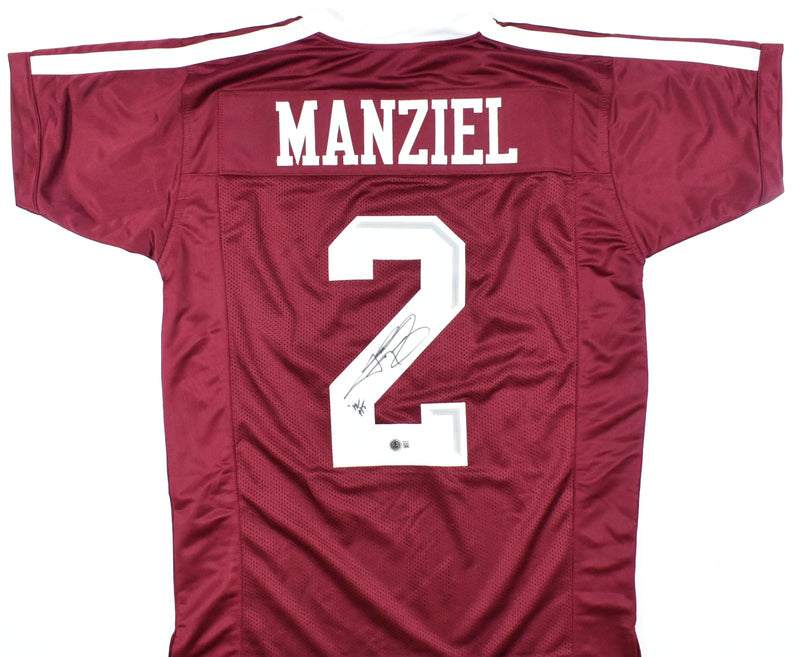 Johnny Manziel Autographed Maroon Custom Jersey - '12 Heisman Inscribed