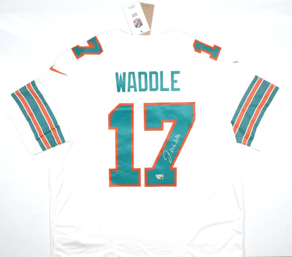 Jaylen Waddle Signed Miami Dolphins Nike Vapor Limited Jersey - White
